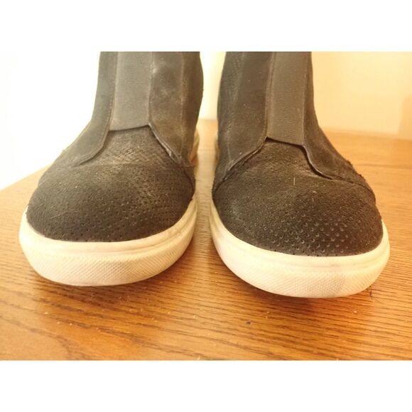 Madden Girl High Top Black Shoe Sneakers Wedge Heel Booties Size 11 - Picture 4 of 10